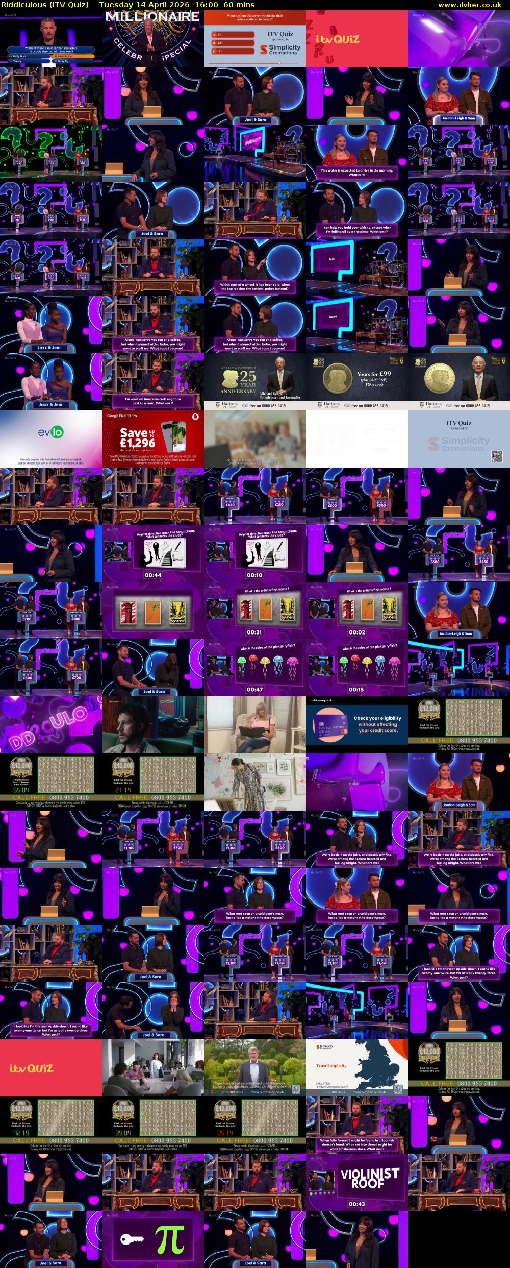 Riddiculous (ITV Quiz) Tuesday 14 April 2026 16:00 - 17:00