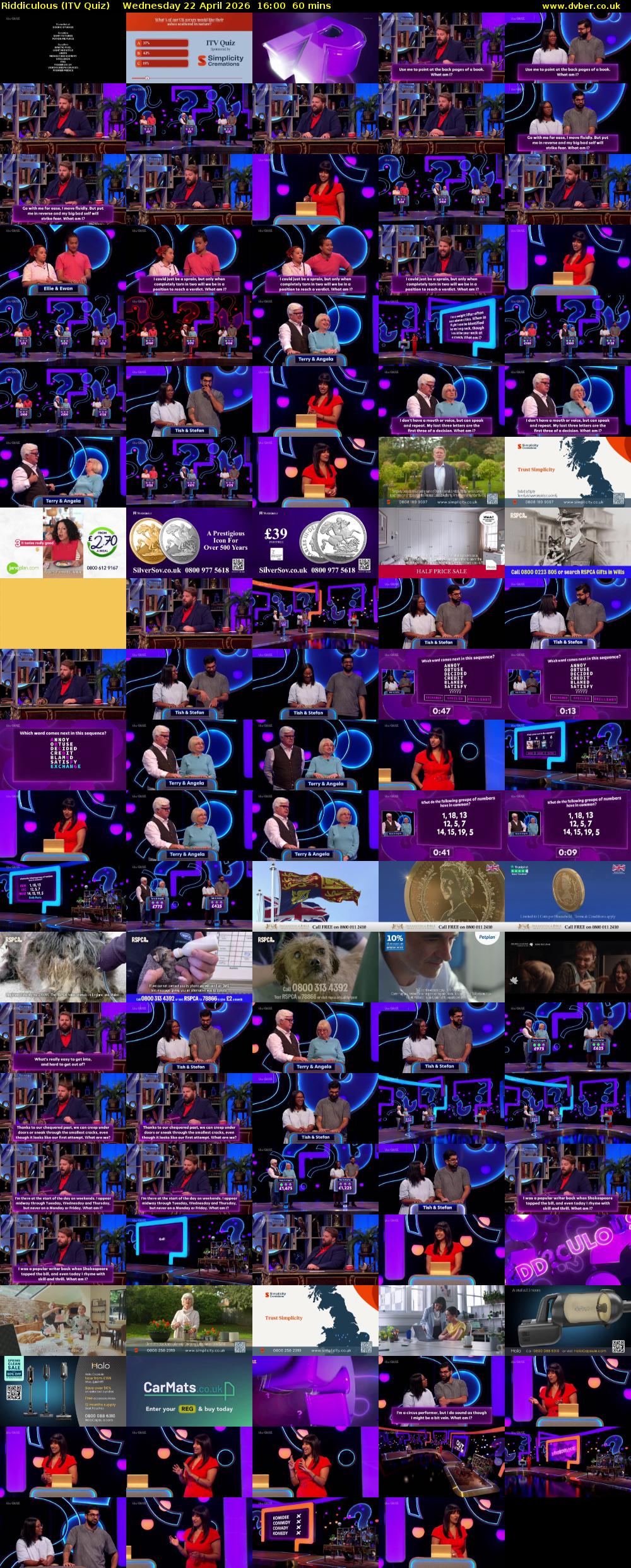 Riddiculous (ITV Quiz) Wednesday 22 April 2026 16:00 - 17:00