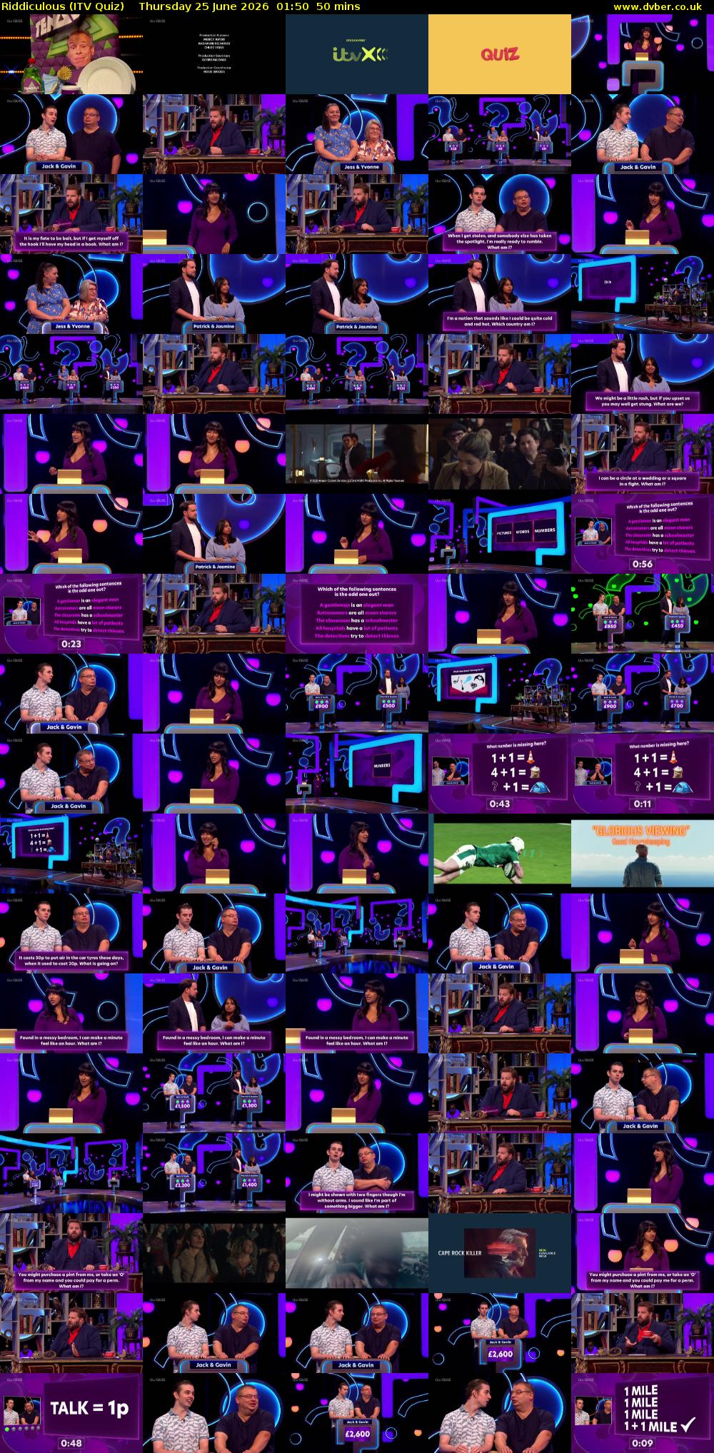 Riddiculous (ITV Quiz) Thursday 25 June 2026 01:50 - 02:40