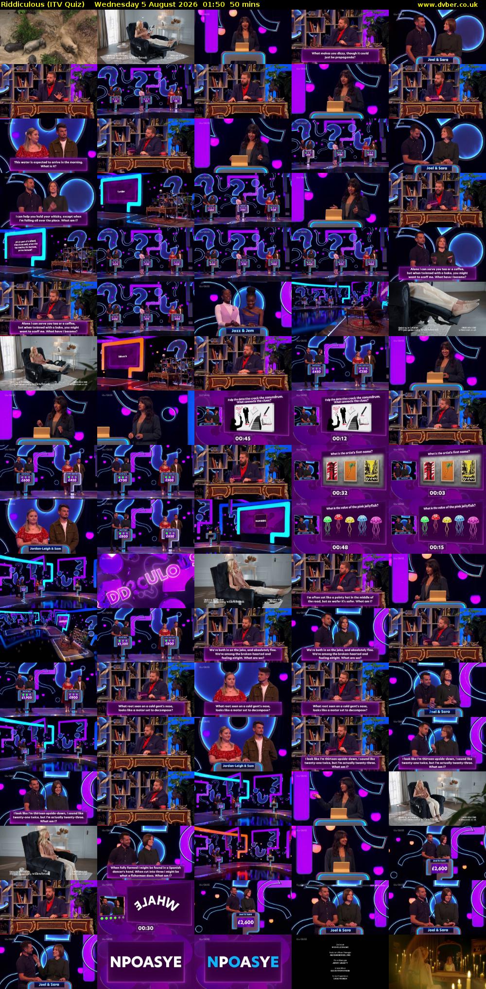 Riddiculous (ITV Quiz) Wednesday 5 August 2026 01:50 - 02:40