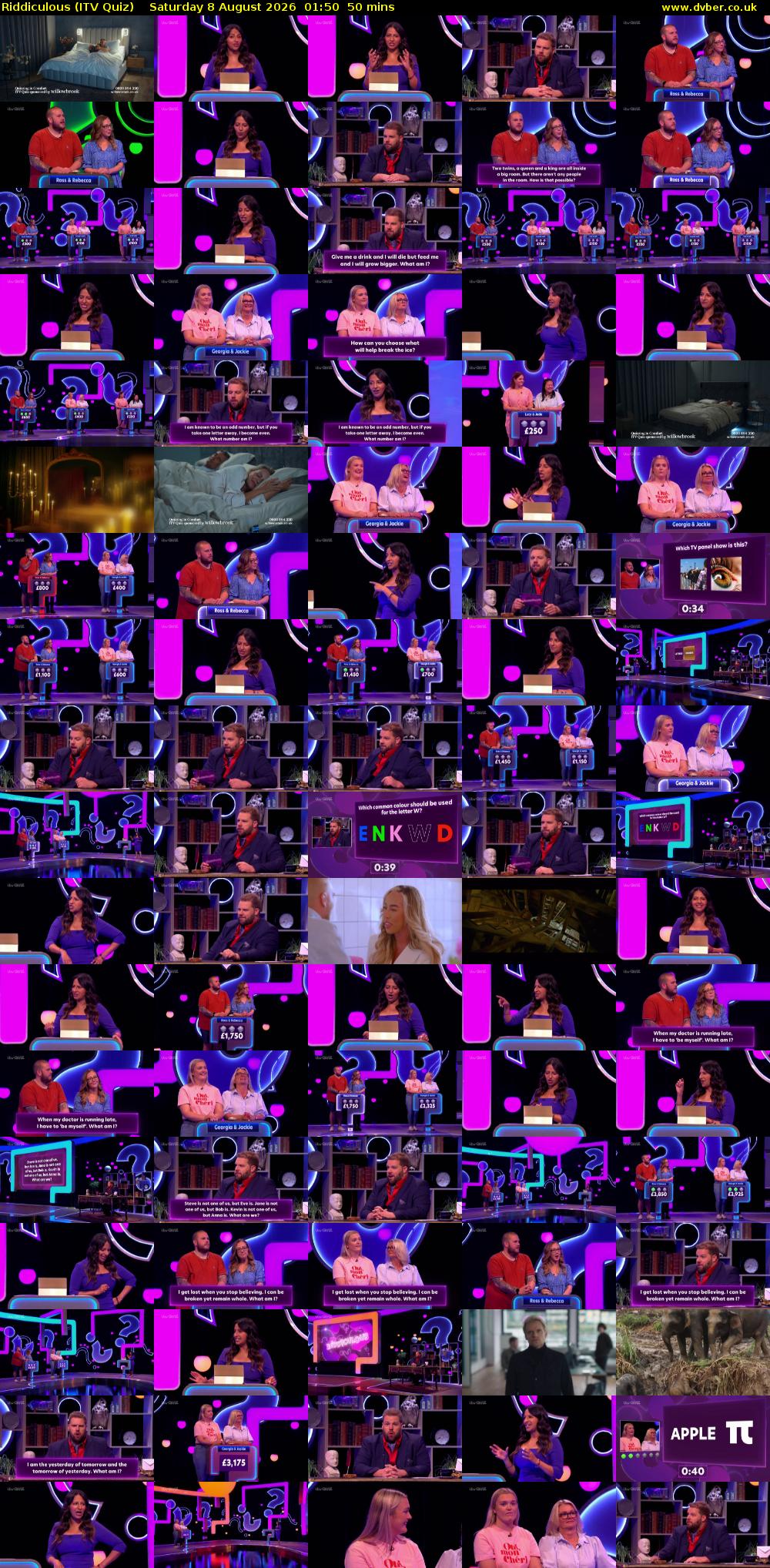 Riddiculous (ITV Quiz) Saturday 8 August 2026 01:50 - 02:40