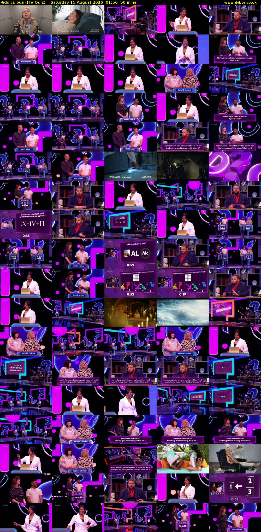 Riddiculous (ITV Quiz) Saturday 15 August 2026 01:50 - 02:40