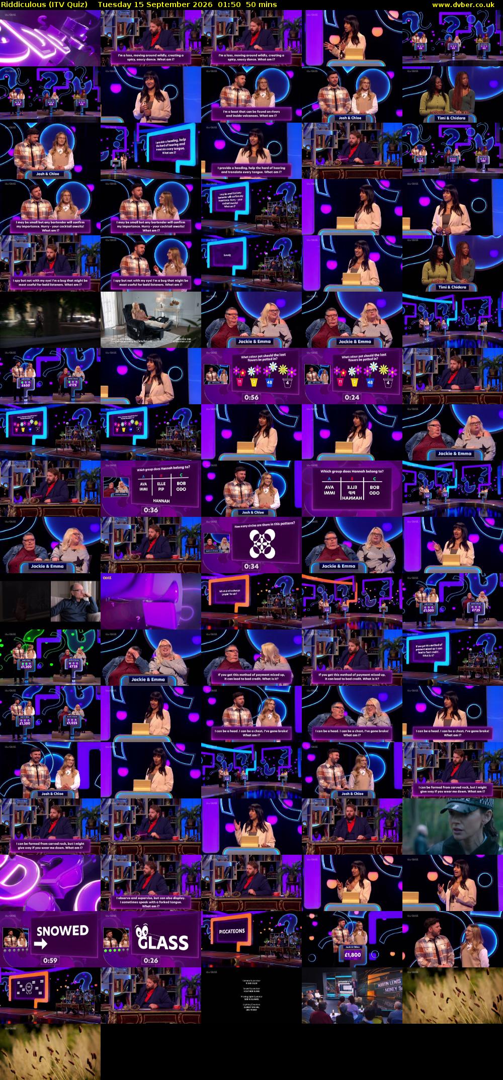 Riddiculous (ITV Quiz) Tuesday 15 September 2026 01:50 - 02:40