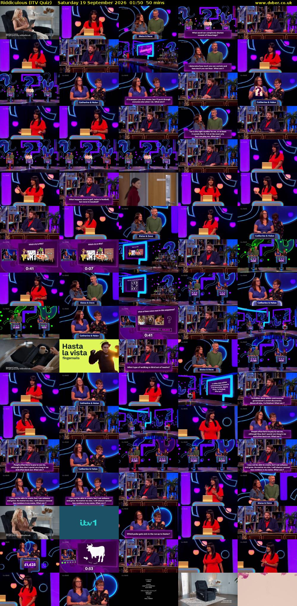 Riddiculous (ITV Quiz) Saturday 19 September 2026 01:50 - 02:40
