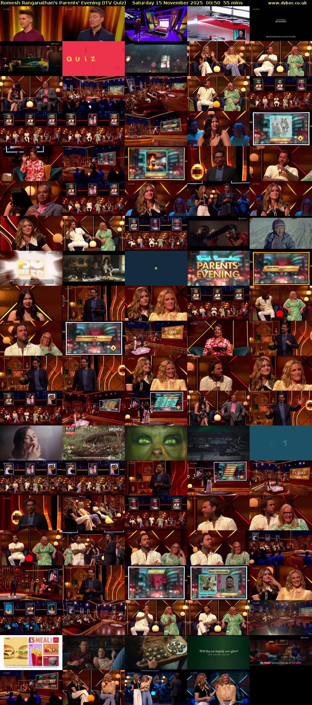 Romesh Ranganathan's Parents' Evening (ITV Quiz) Saturday 15 November 2025 00:50 - 01:45