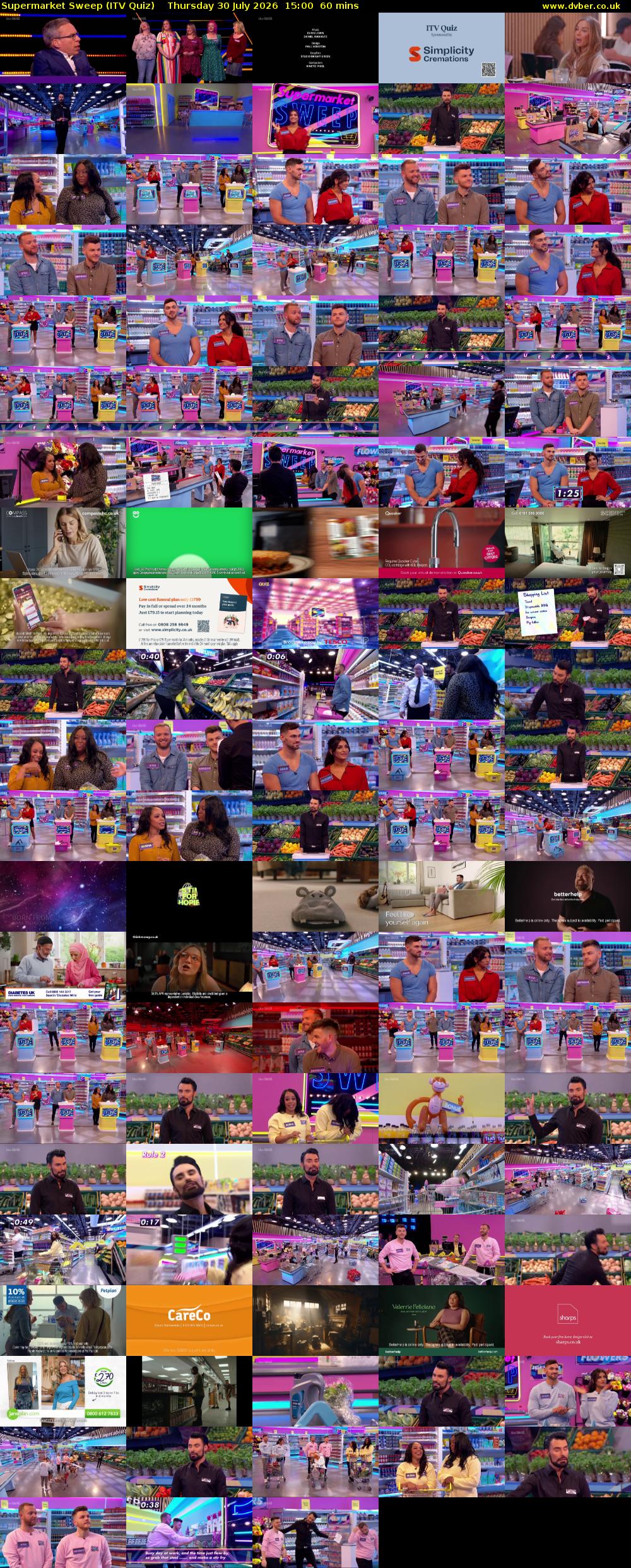 Supermarket Sweep (ITV Quiz) Thursday 30 July 2026 15:00 - 16:00