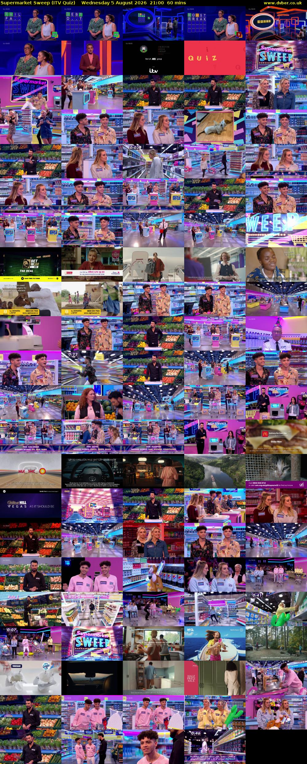 Supermarket Sweep (ITV Quiz) Wednesday 5 August 2026 21:00 - 22:00