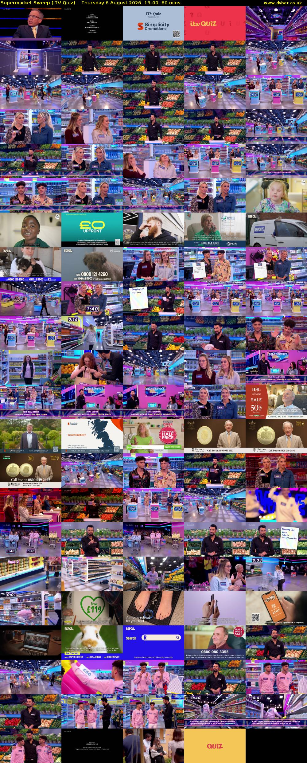 Supermarket Sweep (ITV Quiz) Thursday 6 August 2026 15:00 - 16:00