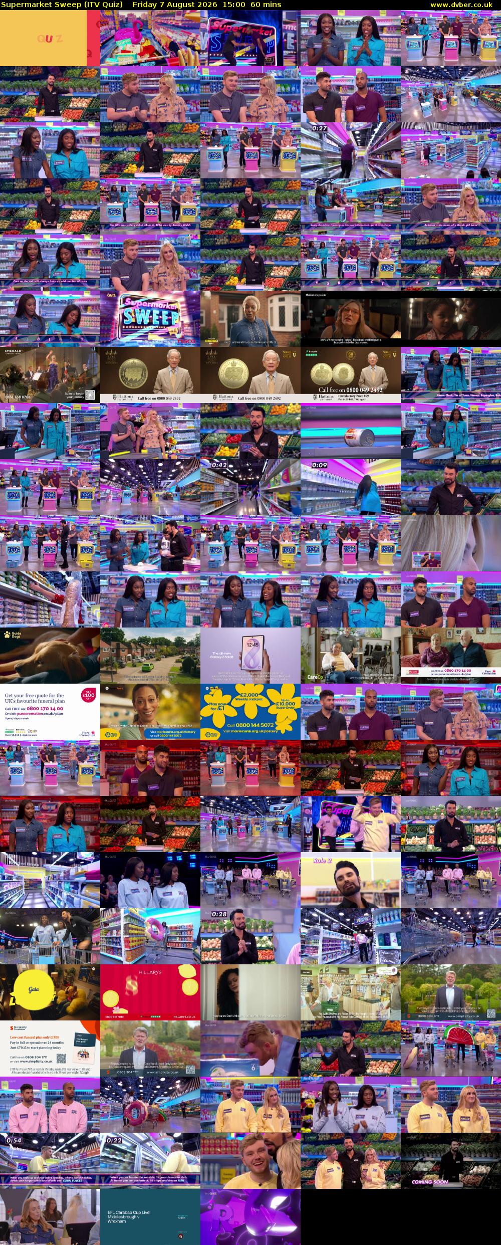 Supermarket Sweep (ITV Quiz) Friday 7 August 2026 15:00 - 16:00