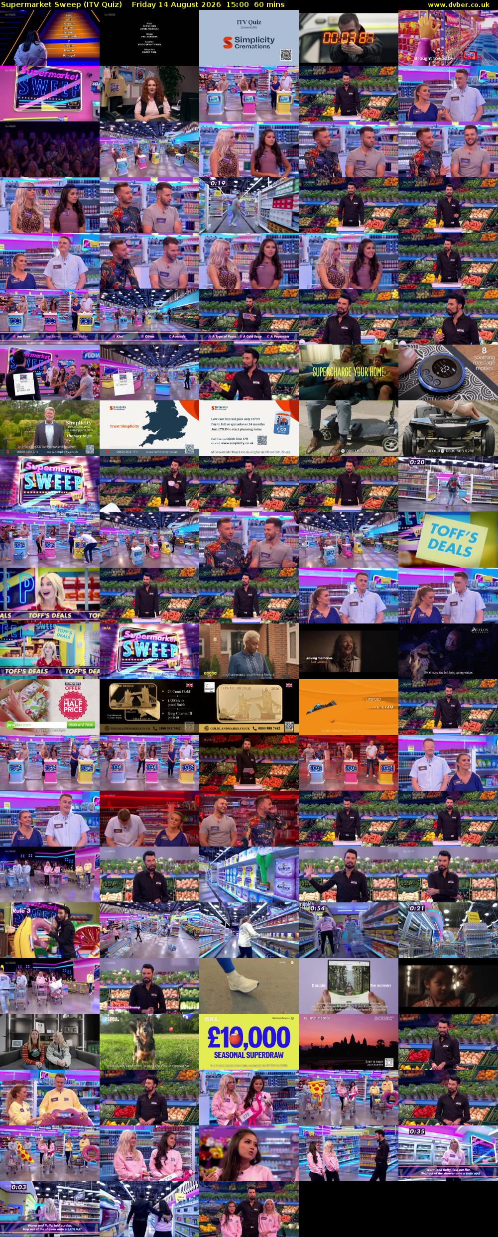 Supermarket Sweep (ITV Quiz) Friday 14 August 2026 15:00 - 16:00