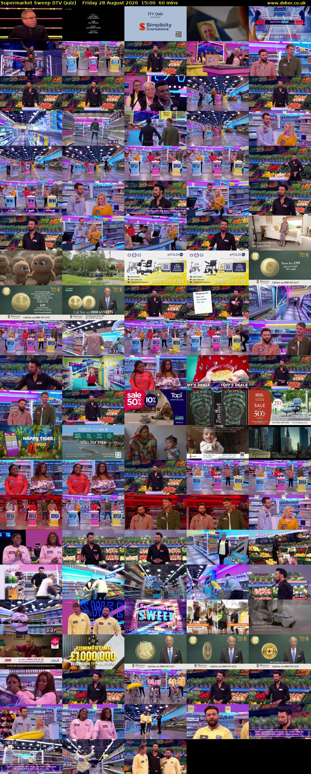 Supermarket Sweep (ITV Quiz) Friday 28 August 2026 15:00 - 16:00