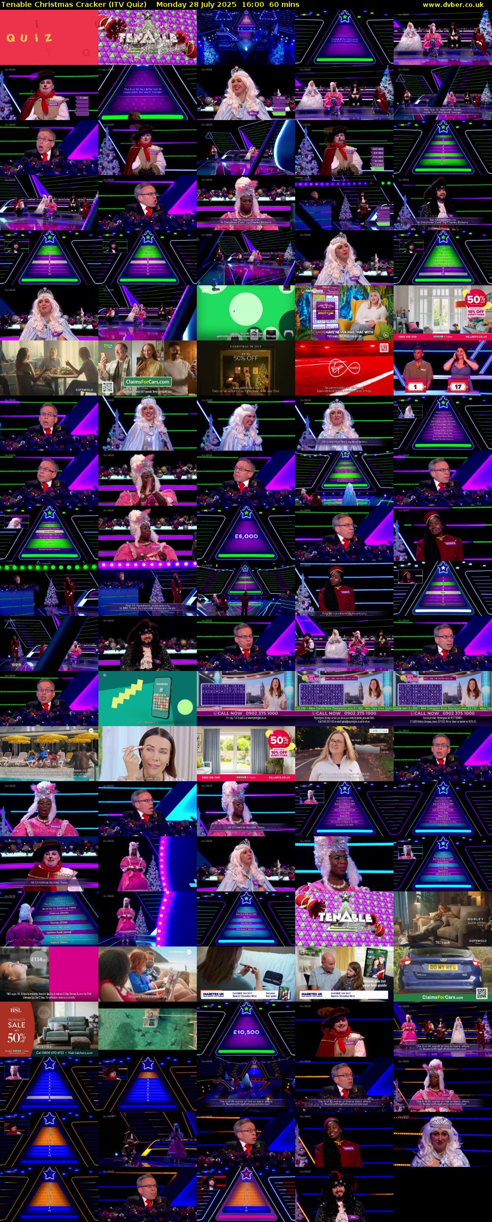 Tenable Christmas Cracker (ITV Quiz) Monday 28 July 2025 16:00 - 17:00