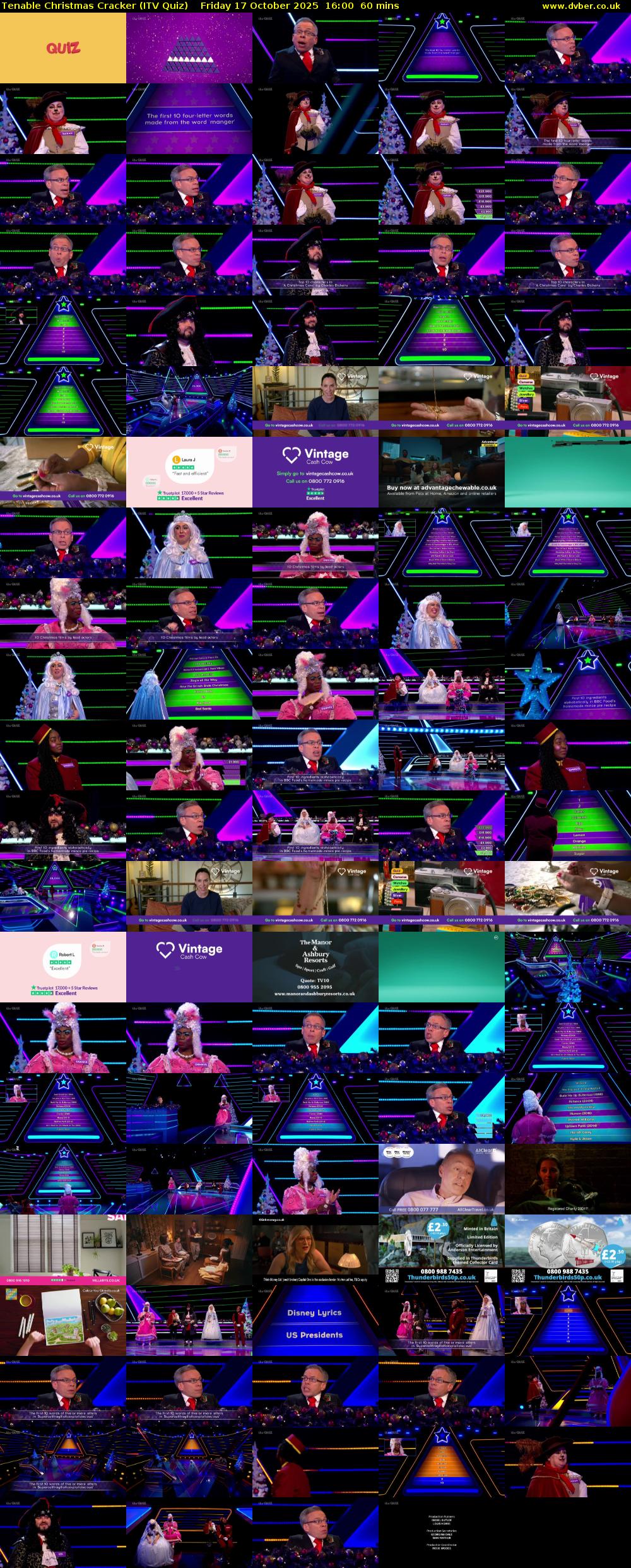 Tenable Christmas Cracker (ITV Quiz) Friday 17 October 2025 16:00 - 17:00