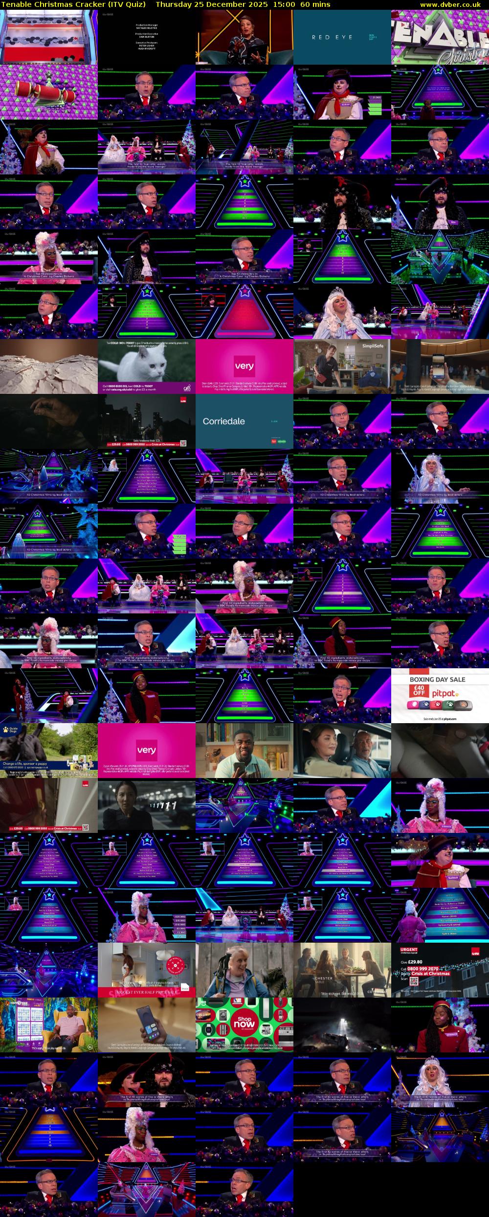 Tenable Christmas Cracker (ITV Quiz) Thursday 25 December 2025 15:00 - 16:00