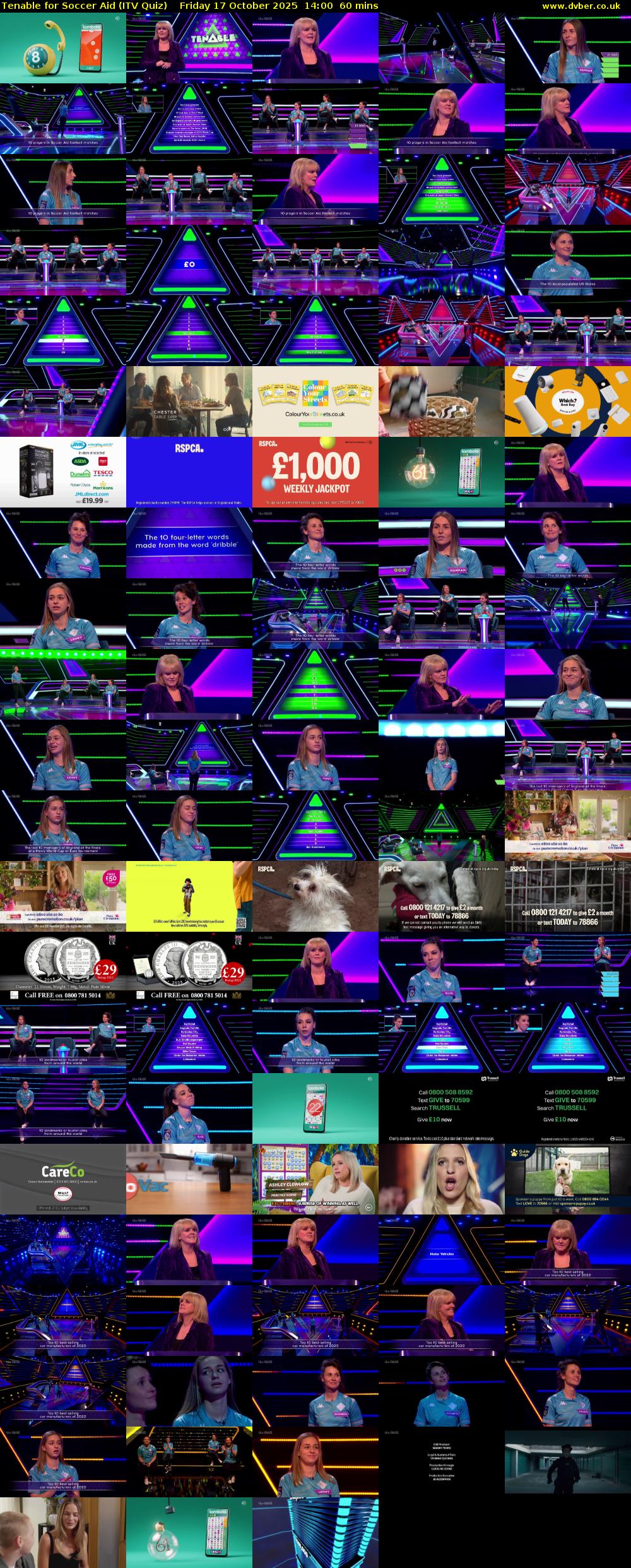 Tenable for Soccer Aid (ITV Quiz) Friday 17 October 2025 14:00 - 15:00