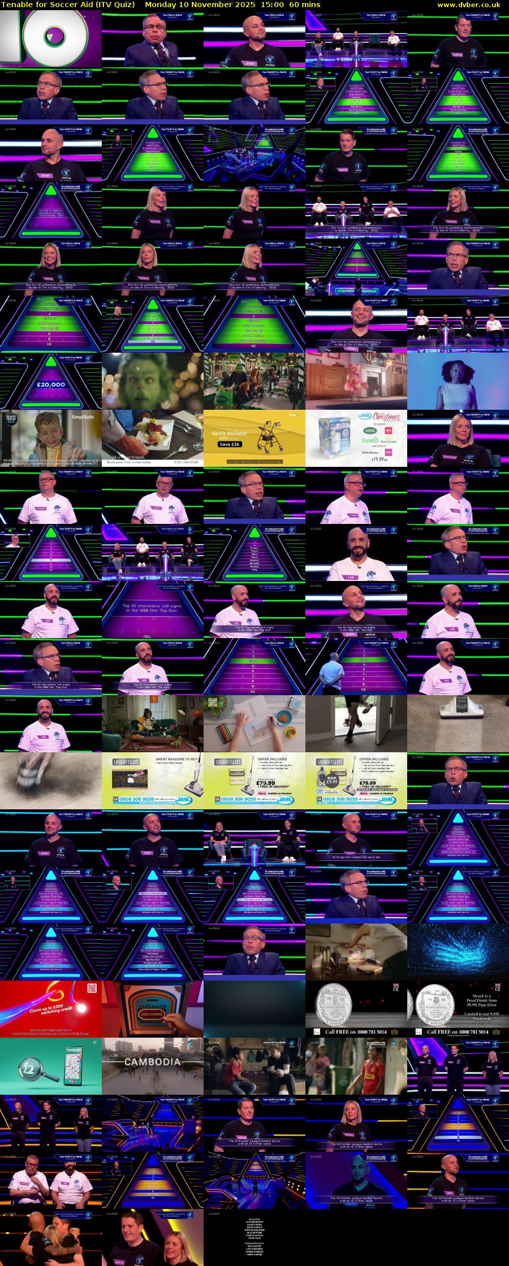 Tenable for Soccer Aid (ITV Quiz) Monday 10 November 2025 15:00 - 16:00