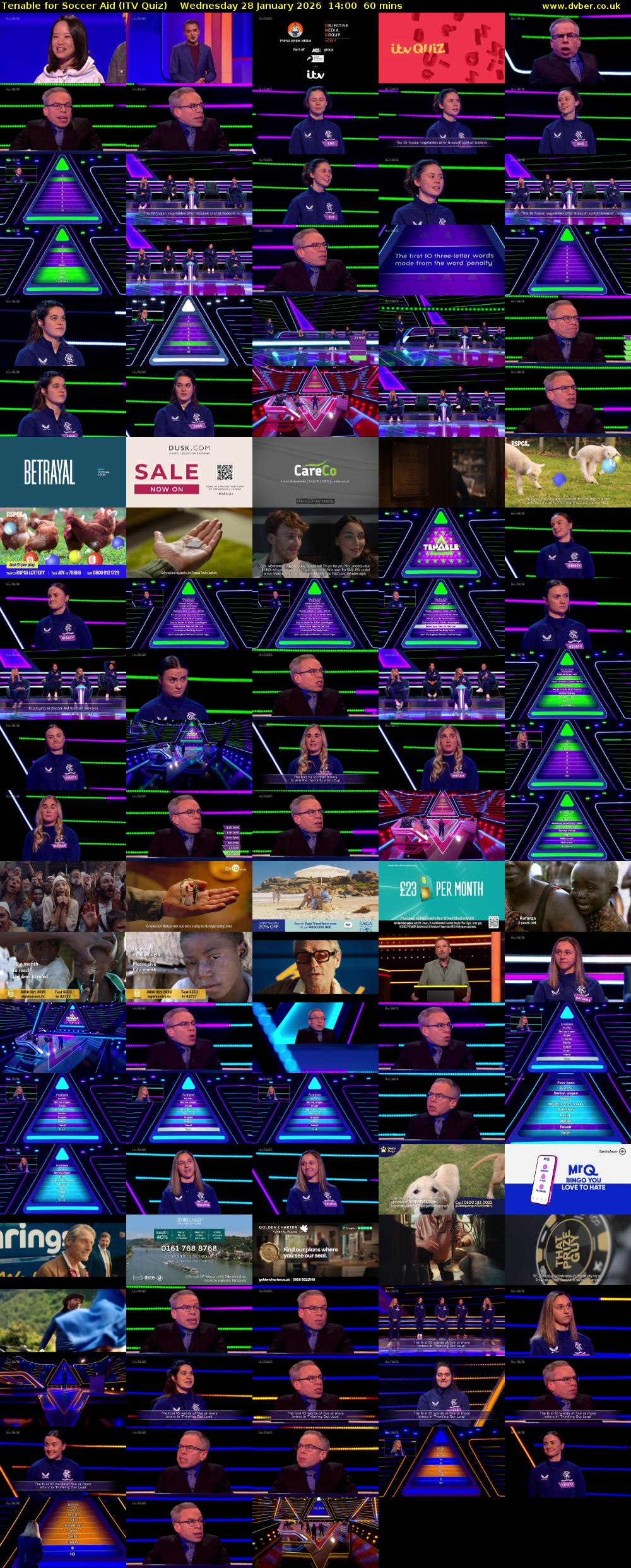 Tenable for Soccer Aid (ITV Quiz) Wednesday 28 January 2026 14:00 - 15:00