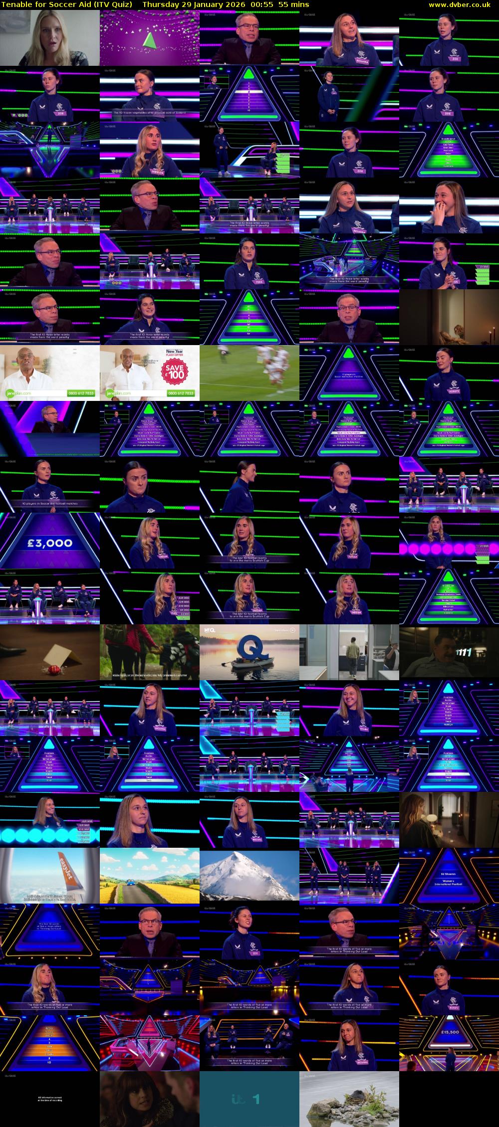 Tenable for Soccer Aid (ITV Quiz) Thursday 29 January 2026 00:55 - 01:50