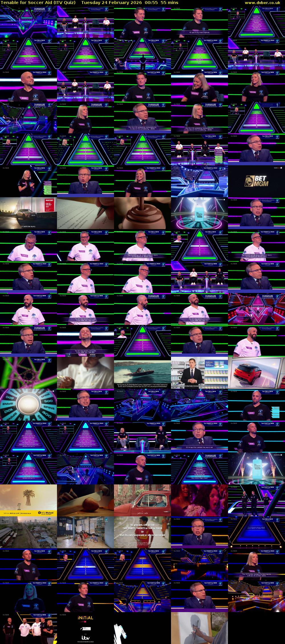 Tenable for Soccer Aid (ITV Quiz) Tuesday 24 February 2026 00:55 - 01:50