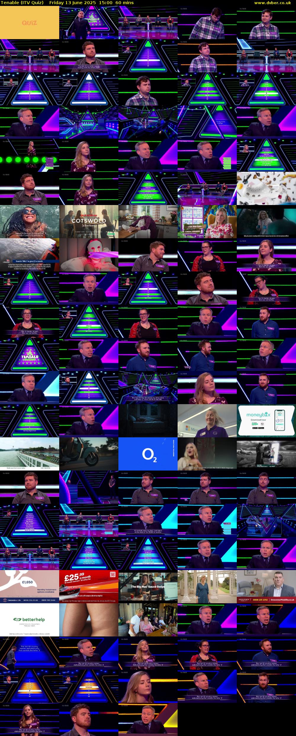 Tenable (ITV Quiz) Friday 13 June 2025 15:00 - 16:00