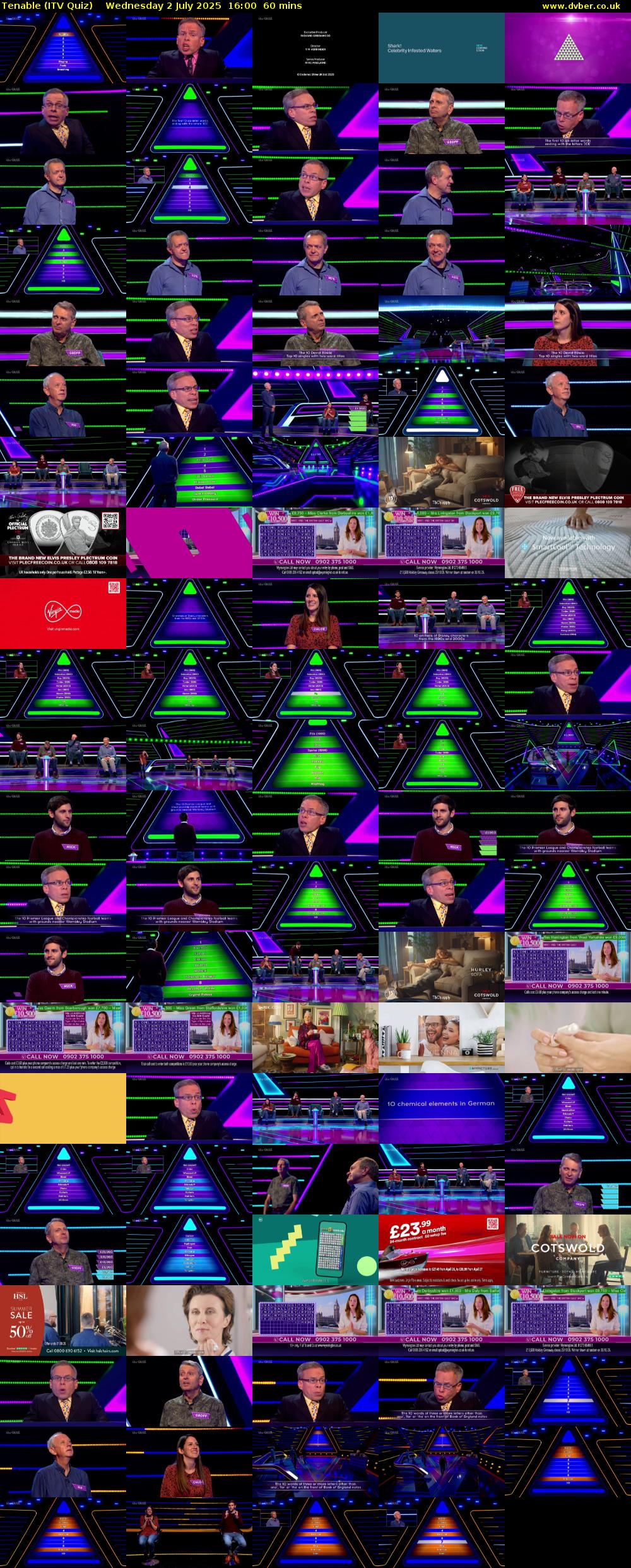 Tenable (ITV Quiz) Wednesday 2 July 2025 16:00 - 17:00