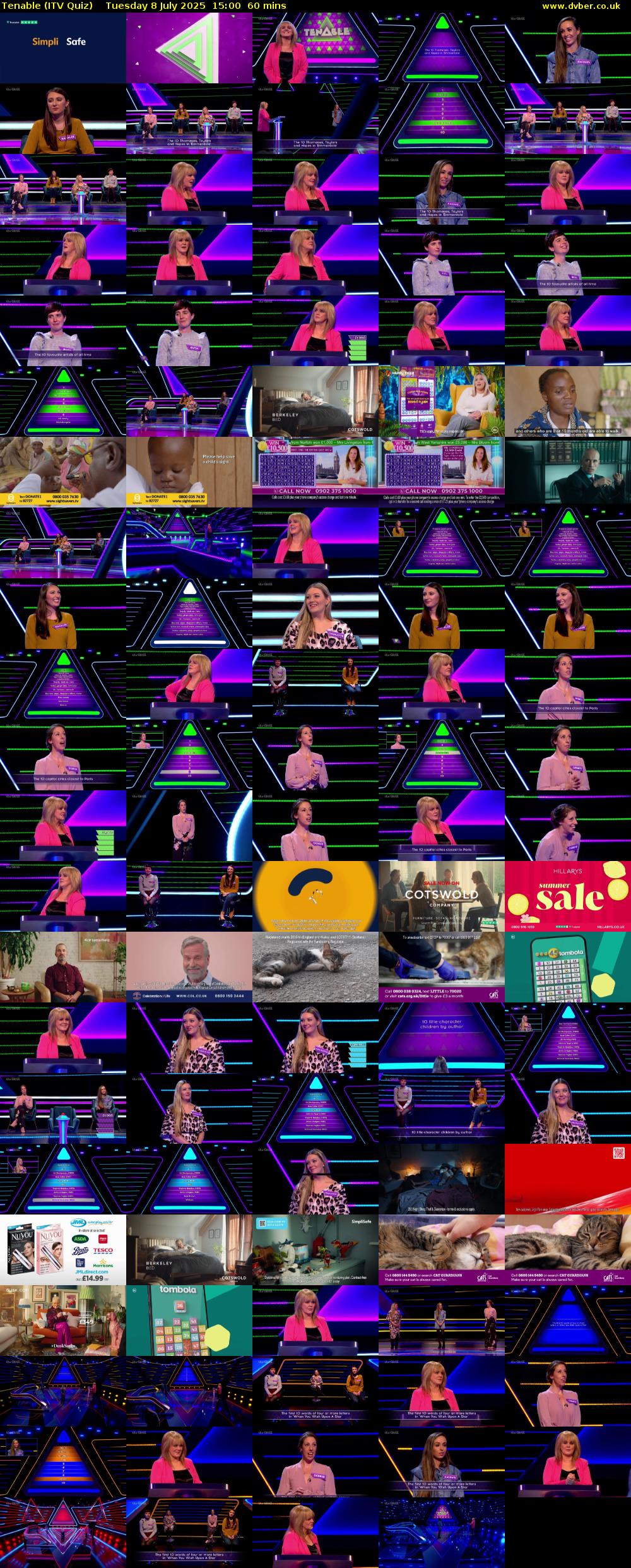 Tenable (ITV Quiz) Tuesday 8 July 2025 15:00 - 16:00