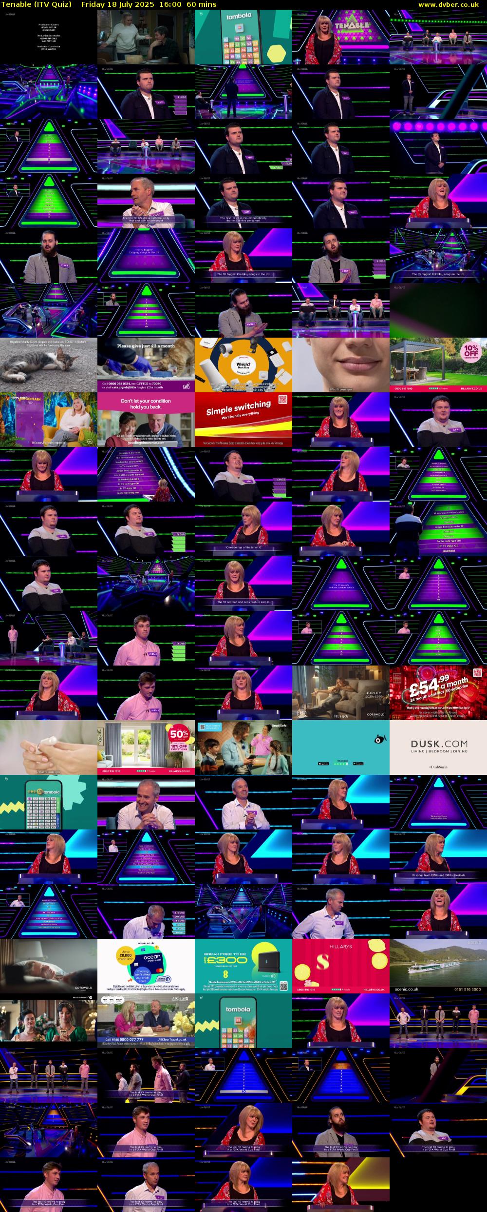 Tenable (ITV Quiz) Friday 18 July 2025 16:00 - 17:00