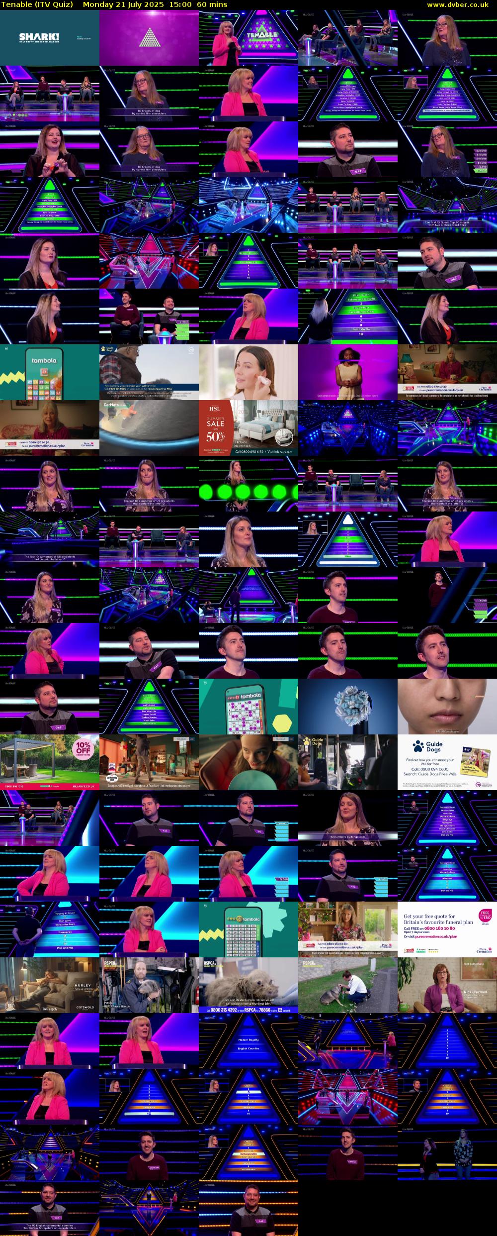 Tenable (ITV Quiz) Monday 21 July 2025 15:00 - 16:00