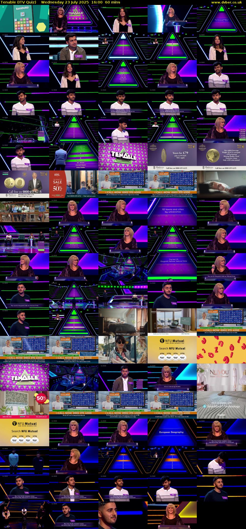 Tenable (ITV Quiz) Wednesday 23 July 2025 16:00 - 17:00