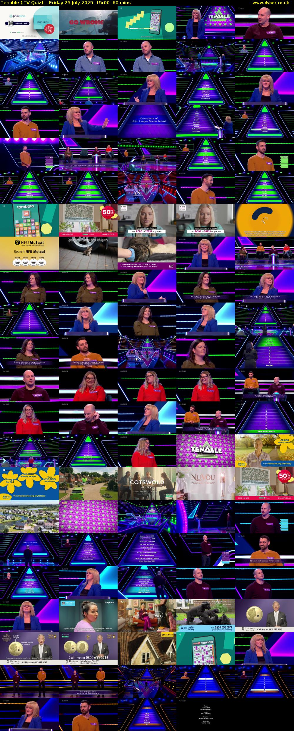 Tenable (ITV Quiz) Friday 25 July 2025 15:00 - 16:00