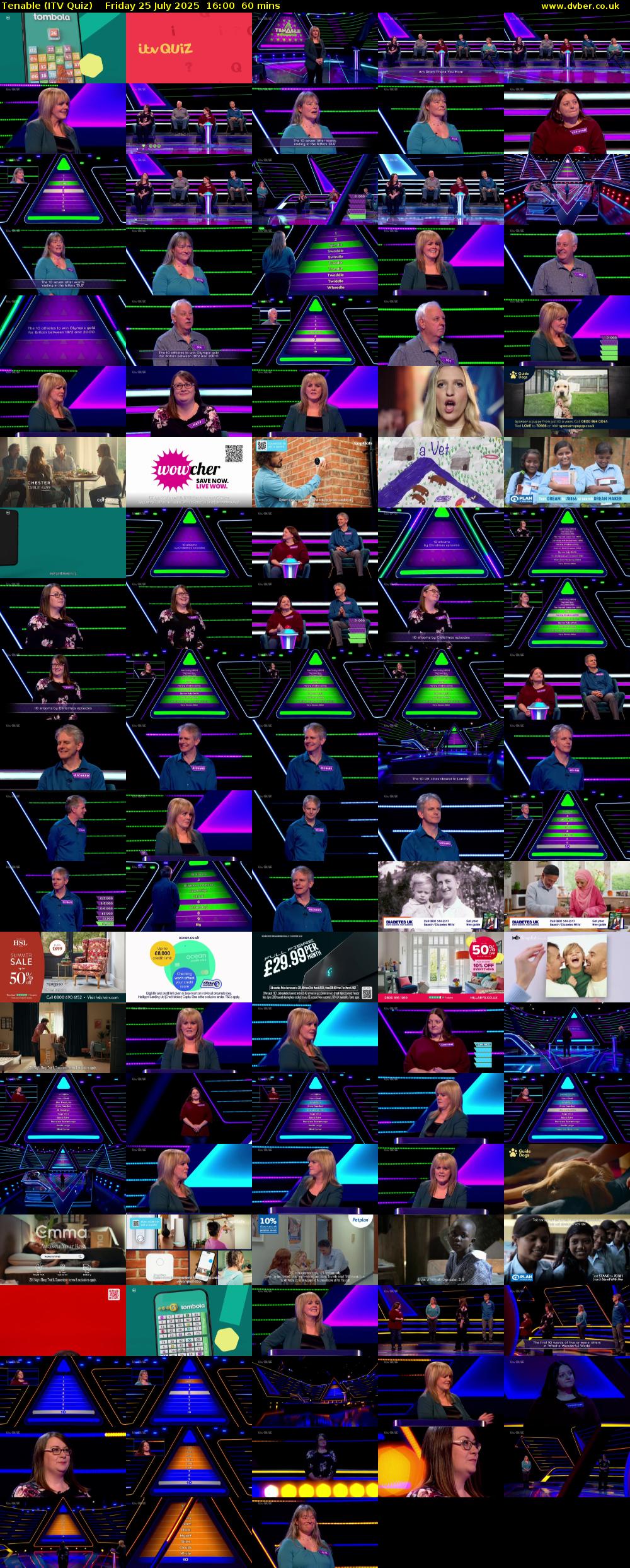 Tenable (ITV Quiz) Friday 25 July 2025 16:00 - 17:00