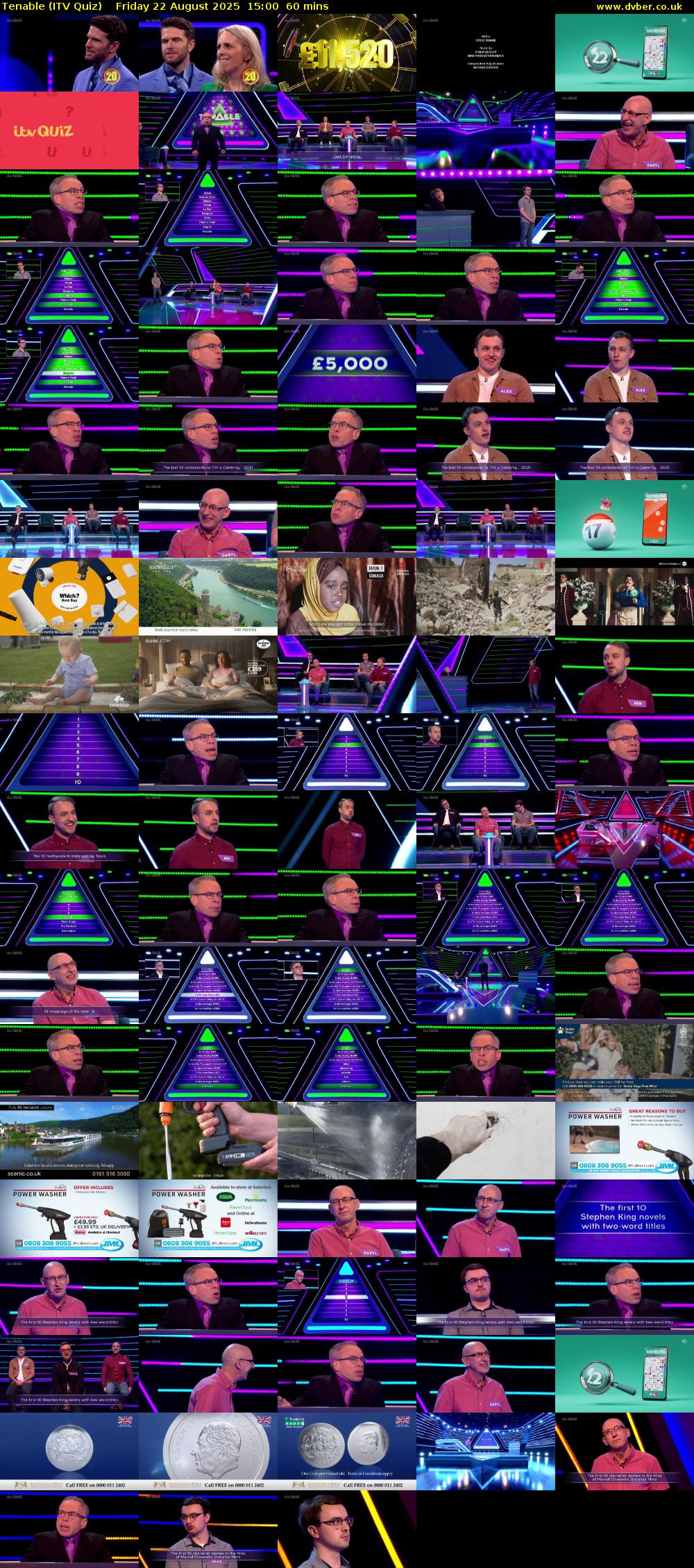 Tenable (ITV Quiz) Friday 22 August 2025 15:00 - 16:00