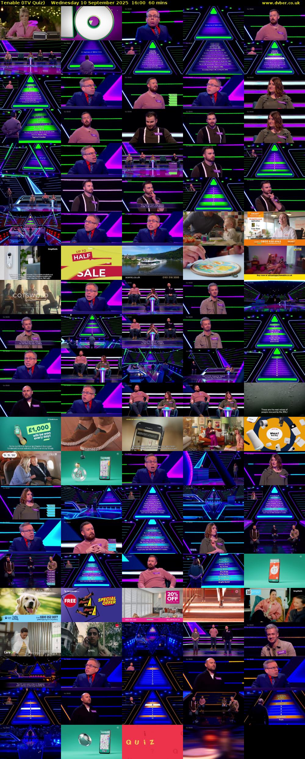 Tenable (ITV Quiz) Wednesday 10 September 2025 16:00 - 17:00