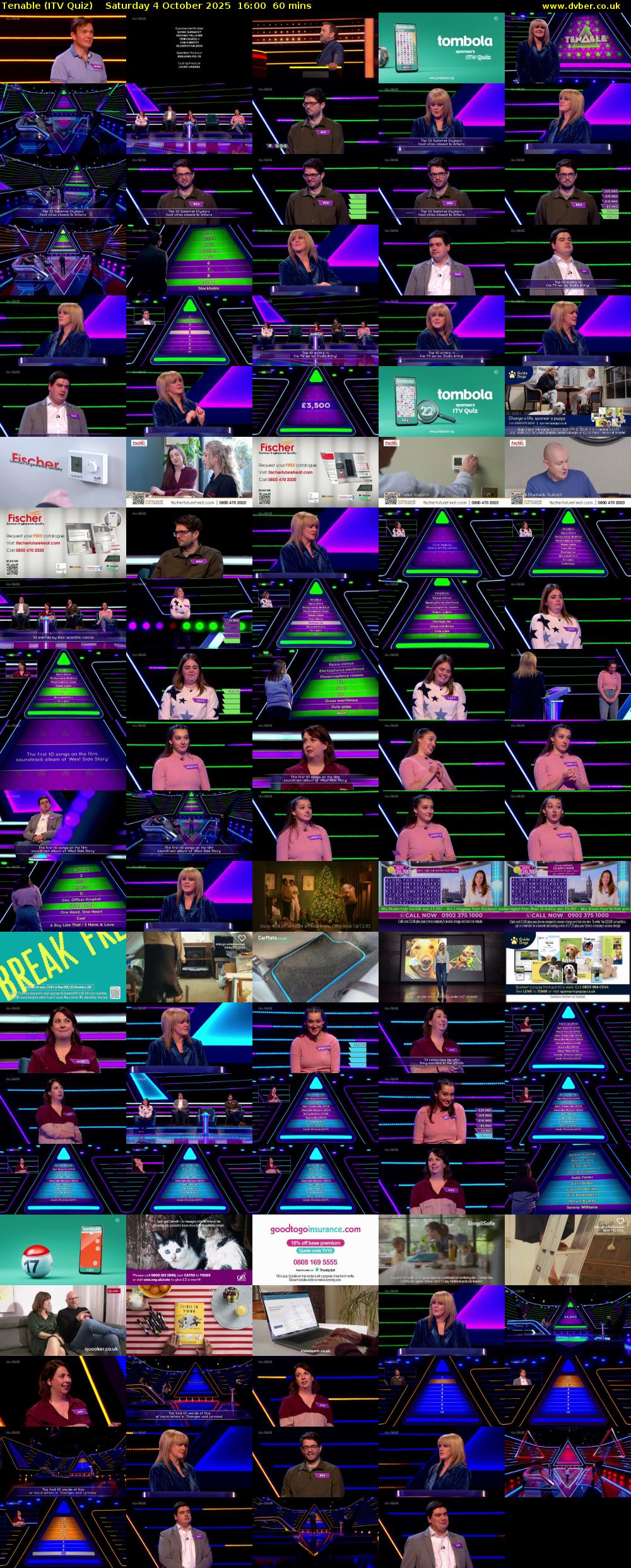 Tenable (ITV Quiz) Saturday 4 October 2025 16:00 - 17:00