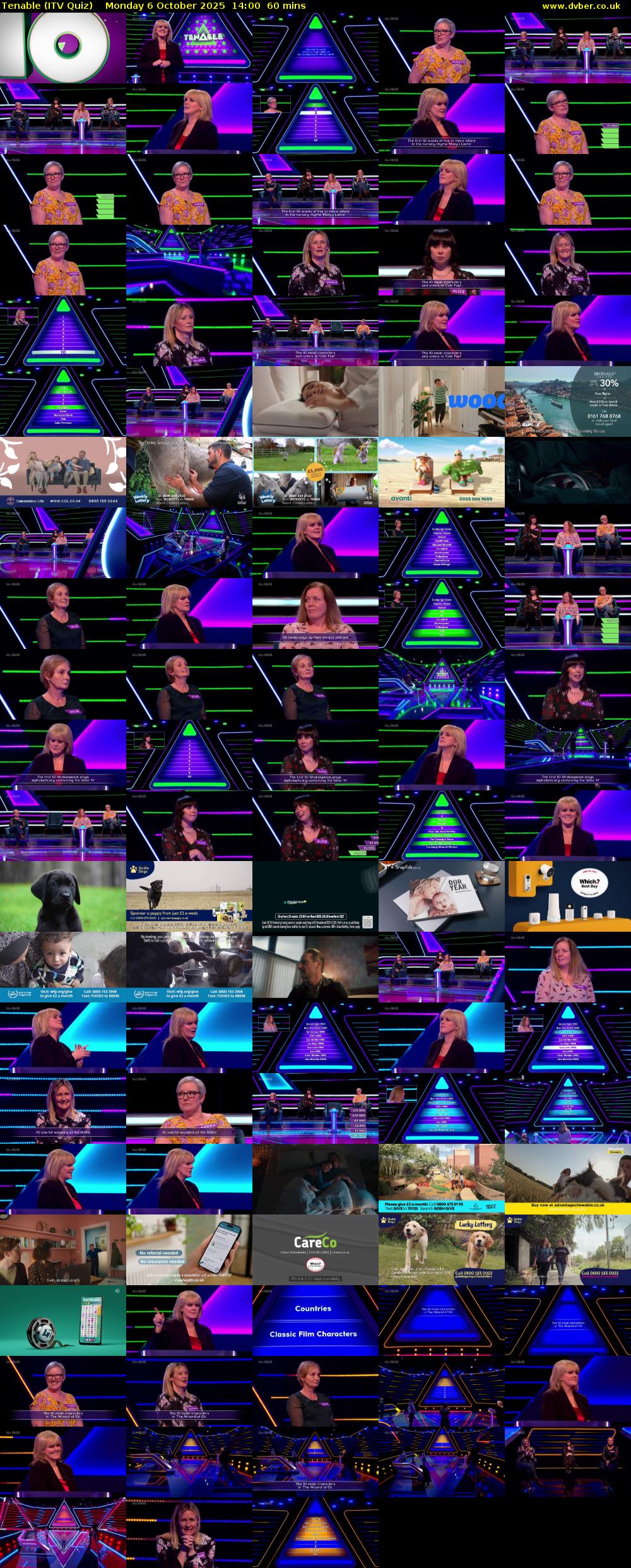 Tenable (ITV Quiz) Monday 6 October 2025 14:00 - 15:00