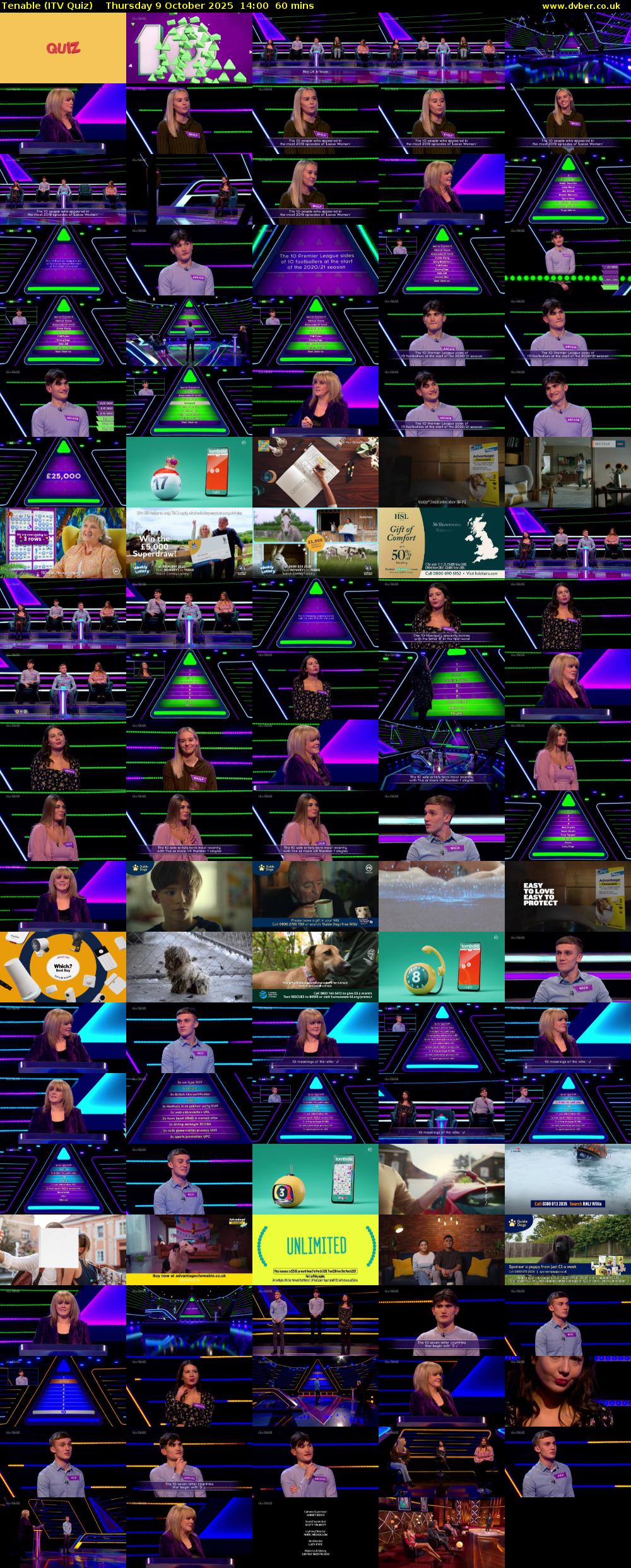 Tenable (ITV Quiz) Thursday 9 October 2025 14:00 - 15:00