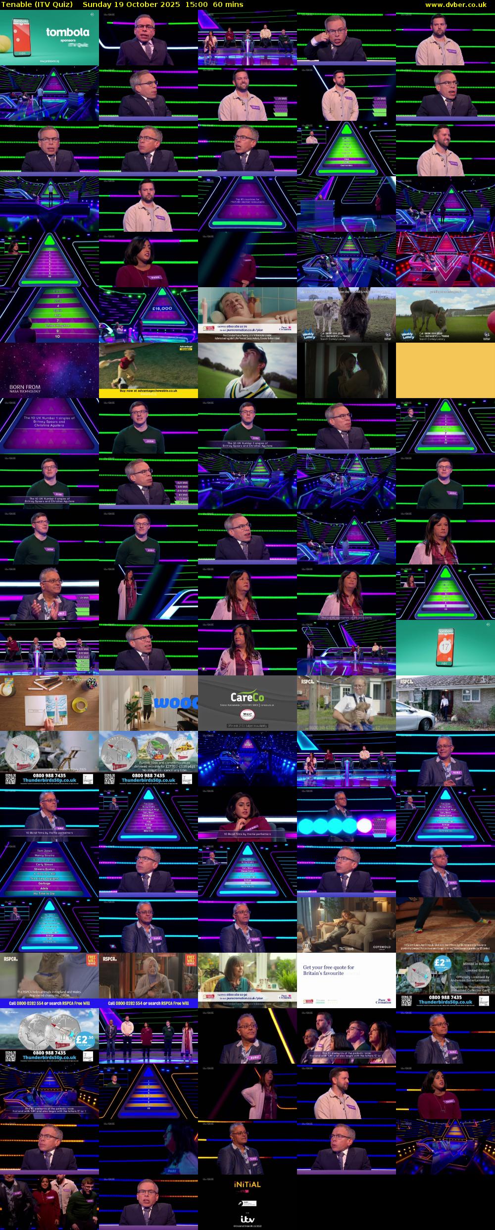 Tenable (ITV Quiz) Sunday 19 October 2025 15:00 - 16:00