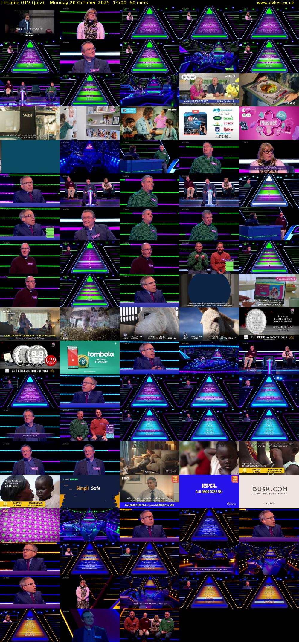 Tenable (ITV Quiz) Monday 20 October 2025 14:00 - 15:00