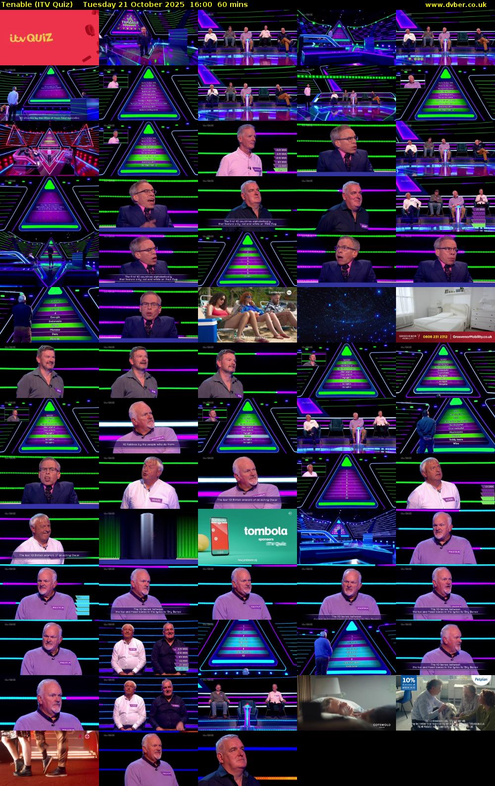 Tenable (ITV Quiz) Tuesday 21 October 2025 16:00 - 17:00