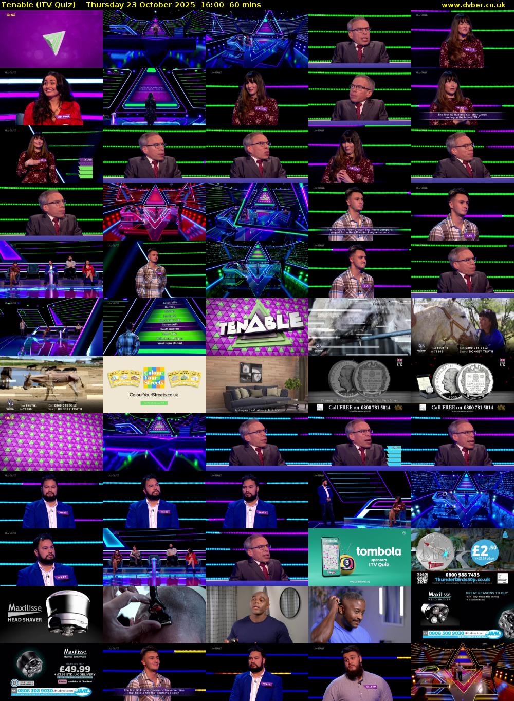 Tenable (ITV Quiz) Thursday 23 October 2025 16:00 - 17:00