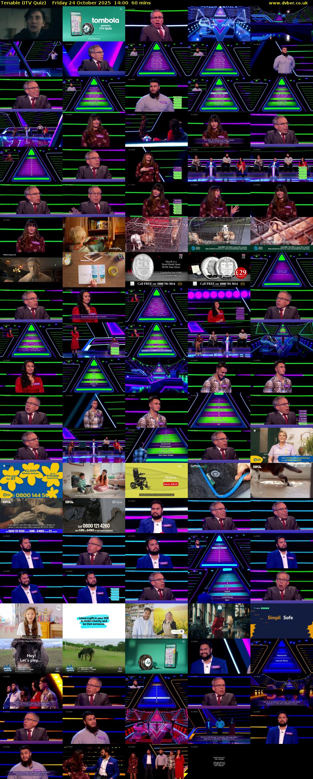 Tenable (ITV Quiz) Friday 24 October 2025 14:00 - 15:00