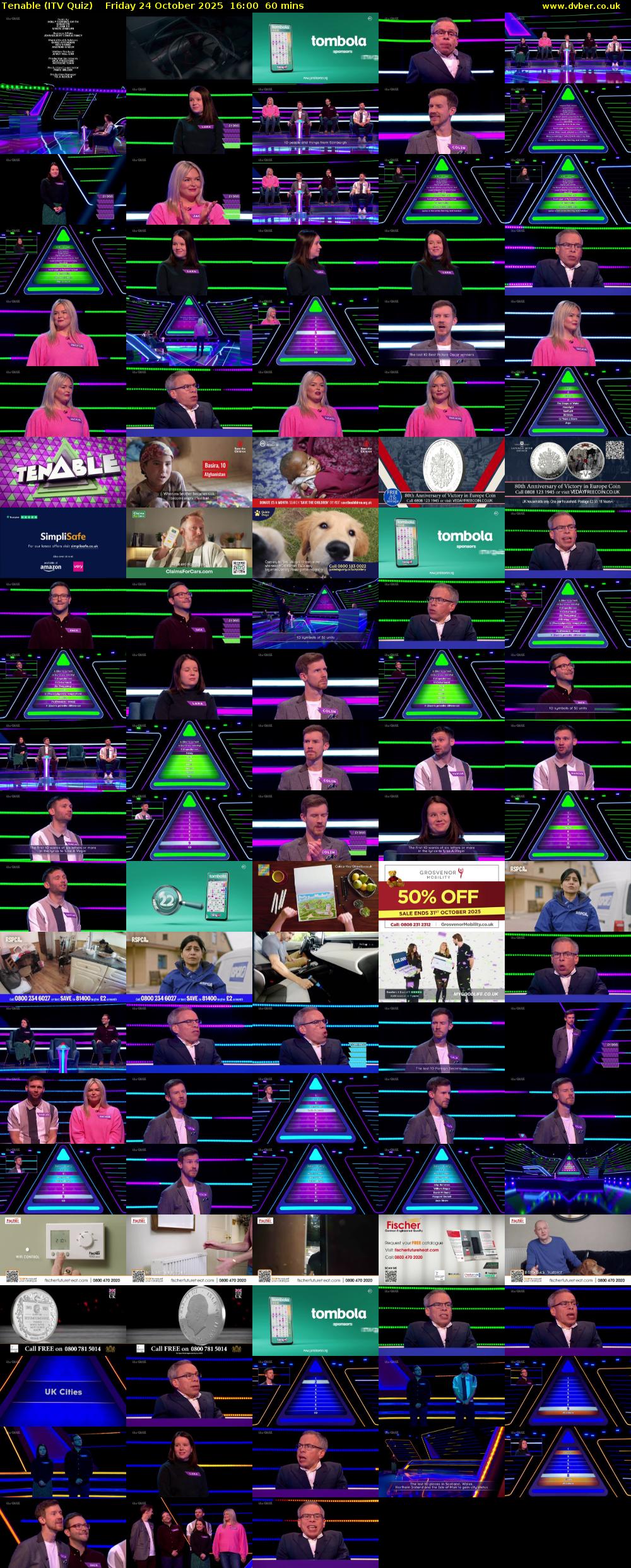Tenable (ITV Quiz) Friday 24 October 2025 16:00 - 17:00