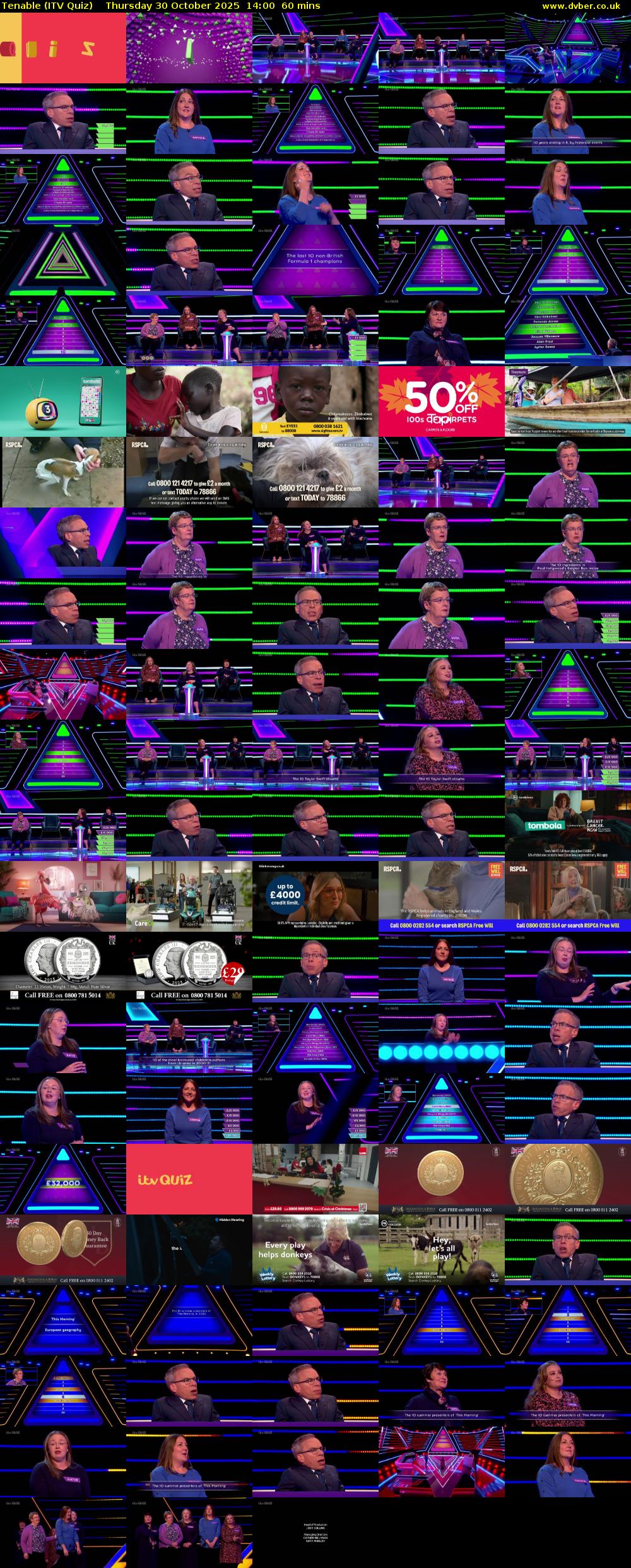 Tenable (ITV Quiz) Thursday 30 October 2025 14:00 - 15:00