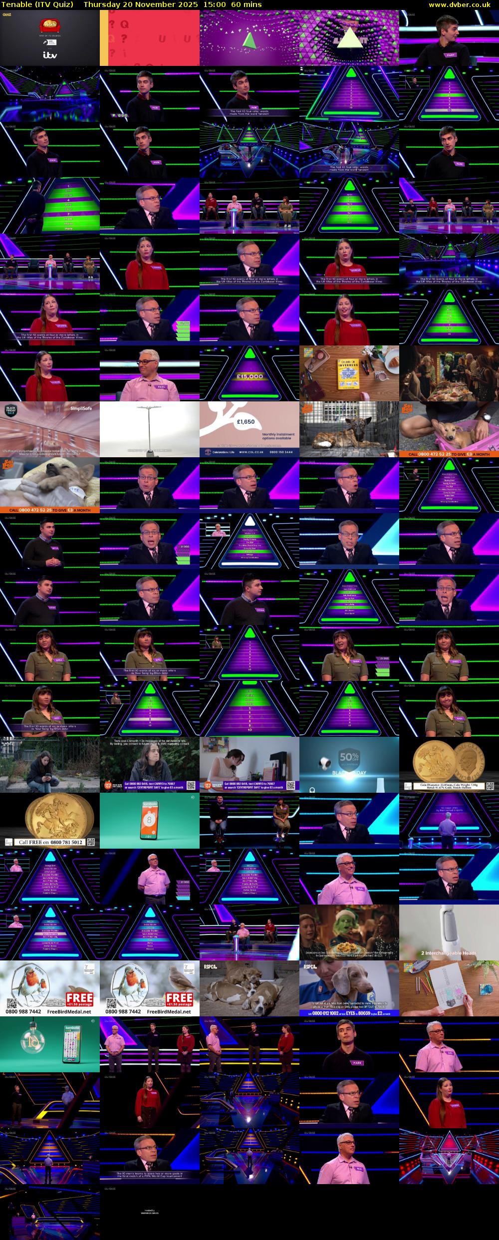 Tenable (ITV Quiz) Thursday 20 November 2025 15:00 - 16:00