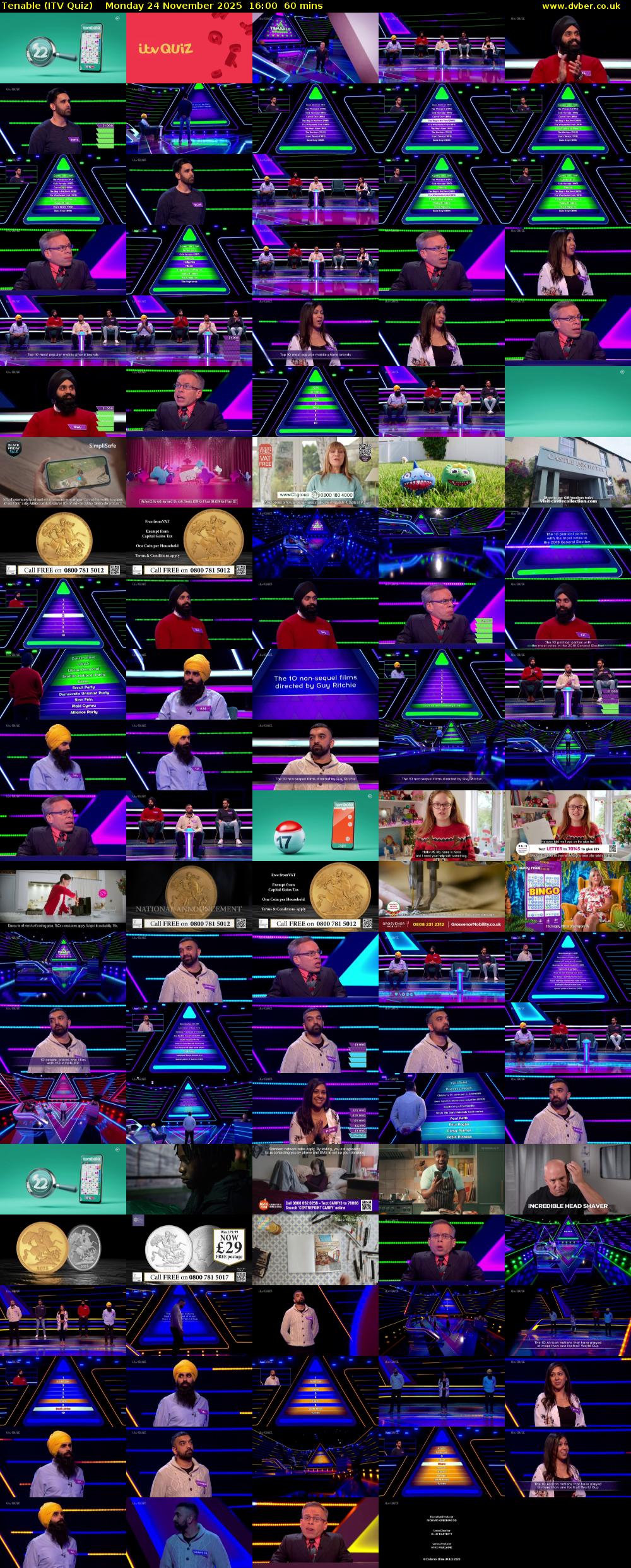 Tenable (ITV Quiz) Monday 24 November 2025 16:00 - 17:00