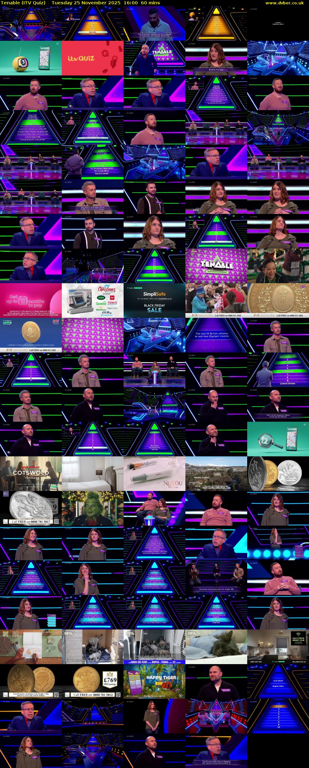 Tenable (ITV Quiz) Tuesday 25 November 2025 16:00 - 17:00