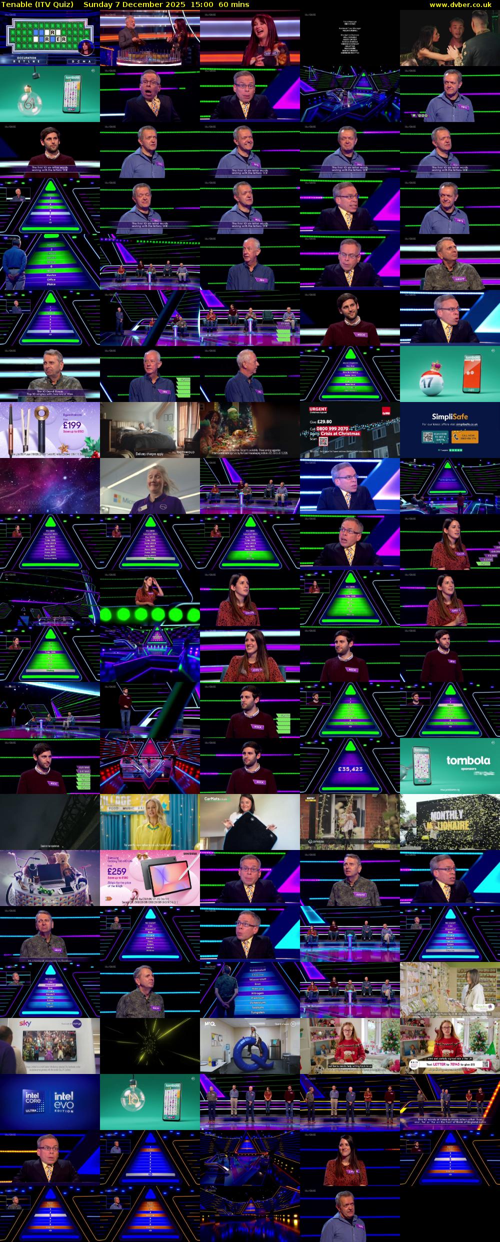 Tenable (ITV Quiz) Sunday 7 December 2025 15:00 - 16:00