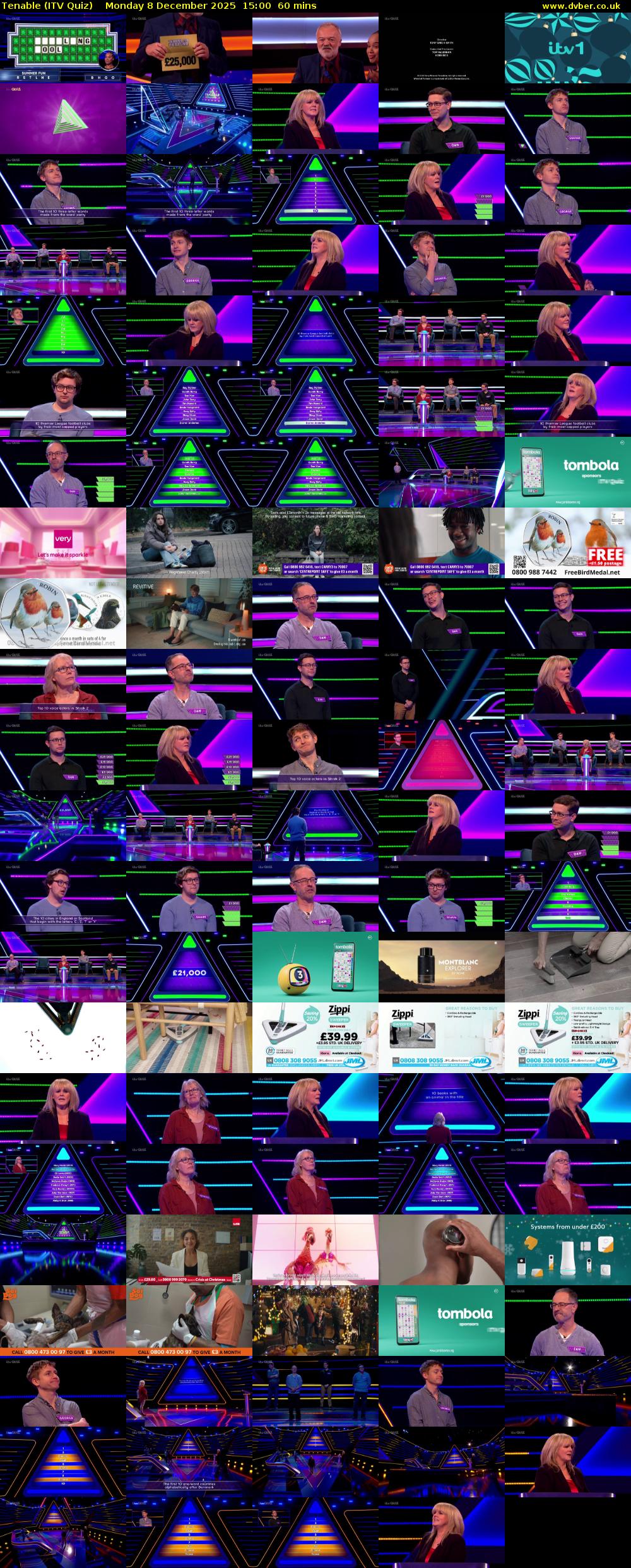 Tenable (ITV Quiz) Monday 8 December 2025 15:00 - 16:00