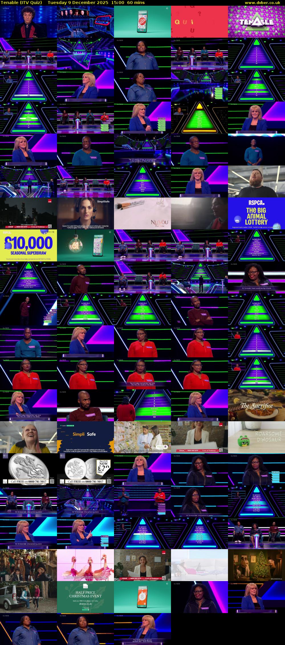 Tenable (ITV Quiz) Tuesday 9 December 2025 15:00 - 16:00
