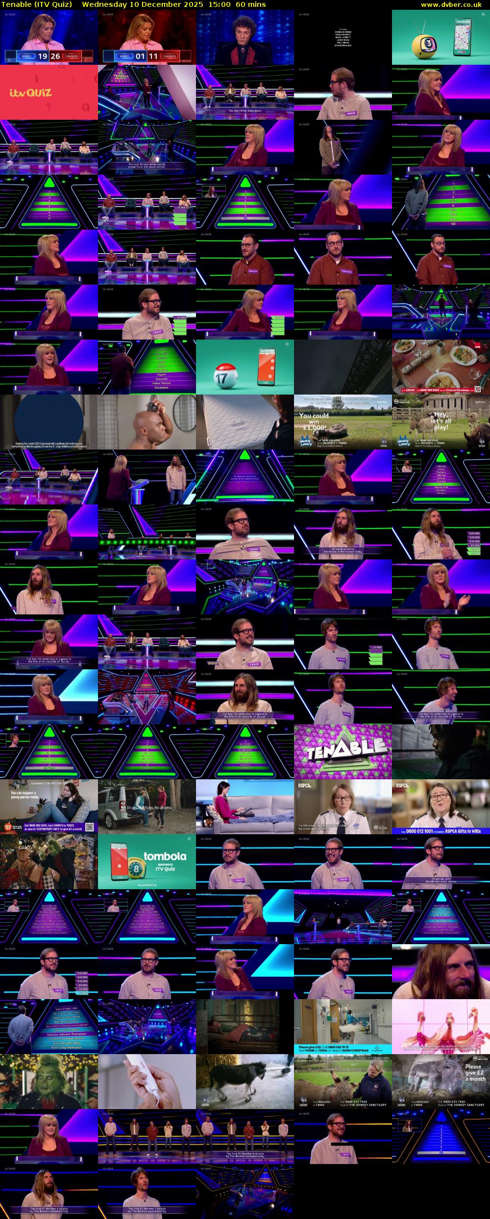 Tenable (ITV Quiz) Wednesday 10 December 2025 15:00 - 16:00